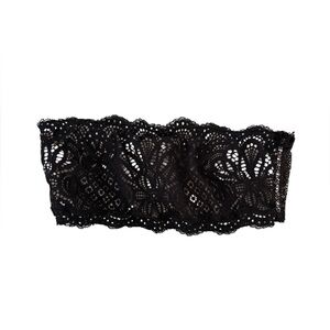Victoria's Secret Black Lace Bandeau Strapless Bralette Small